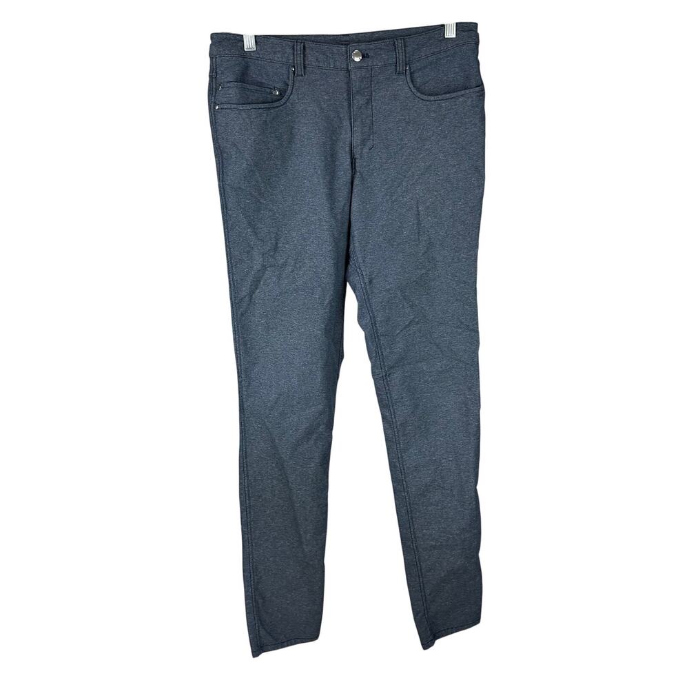 Lululemon ABC Pant Skinny Tech Canvas Heathered Deep Navy Men's 32 x 32 EUC